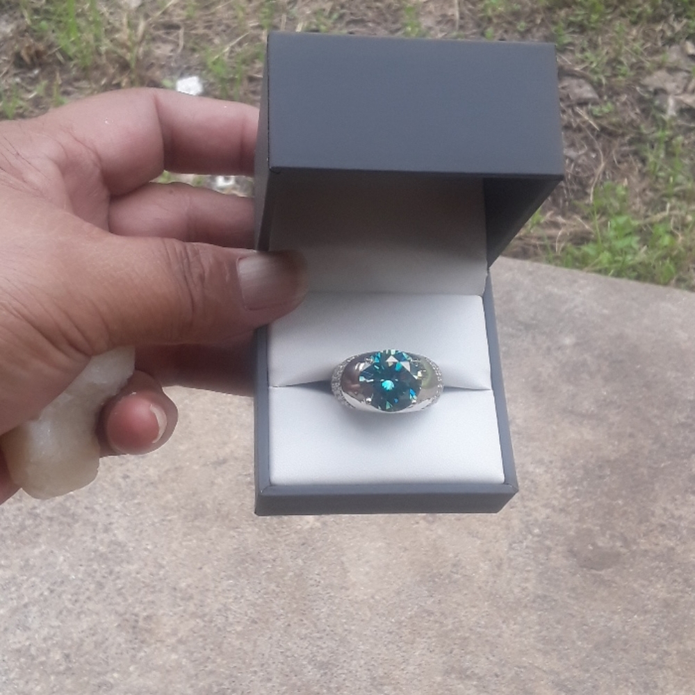 Real blue diamond 8 carat for men size 11 - Picture 2 of 4